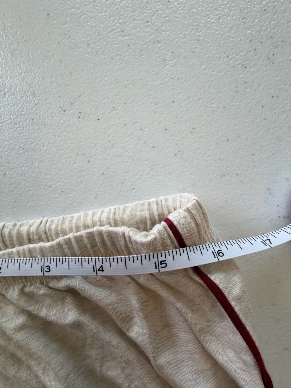 aerie Cream Pajama Set with Burgundy Trim - Picture 6 of 7